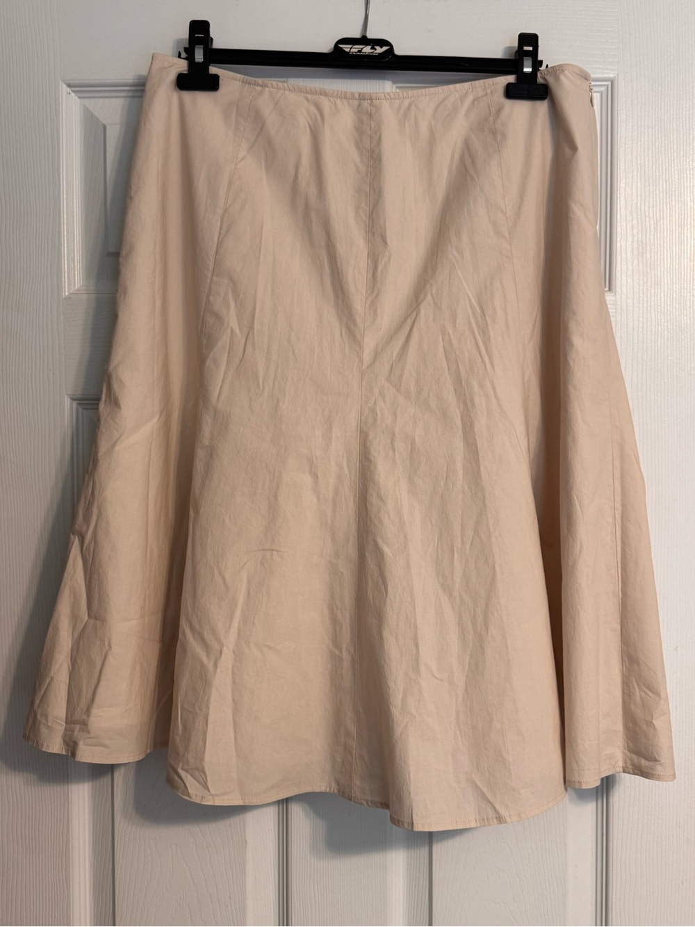 Doncaster Collection Beige Neutral A-line Pleated Cotton Career Midi Skirt Sz 14